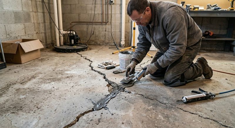 Cracked Basement Floor Repair in Hayward, WI