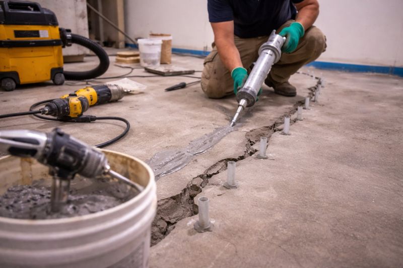 Cracked Basement Floor Repair in Hayward, WI