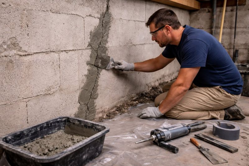 Foundation Crack Repair in Minong, WI