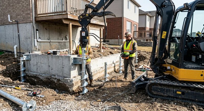 Helical Piers Installation in Hayward, WI